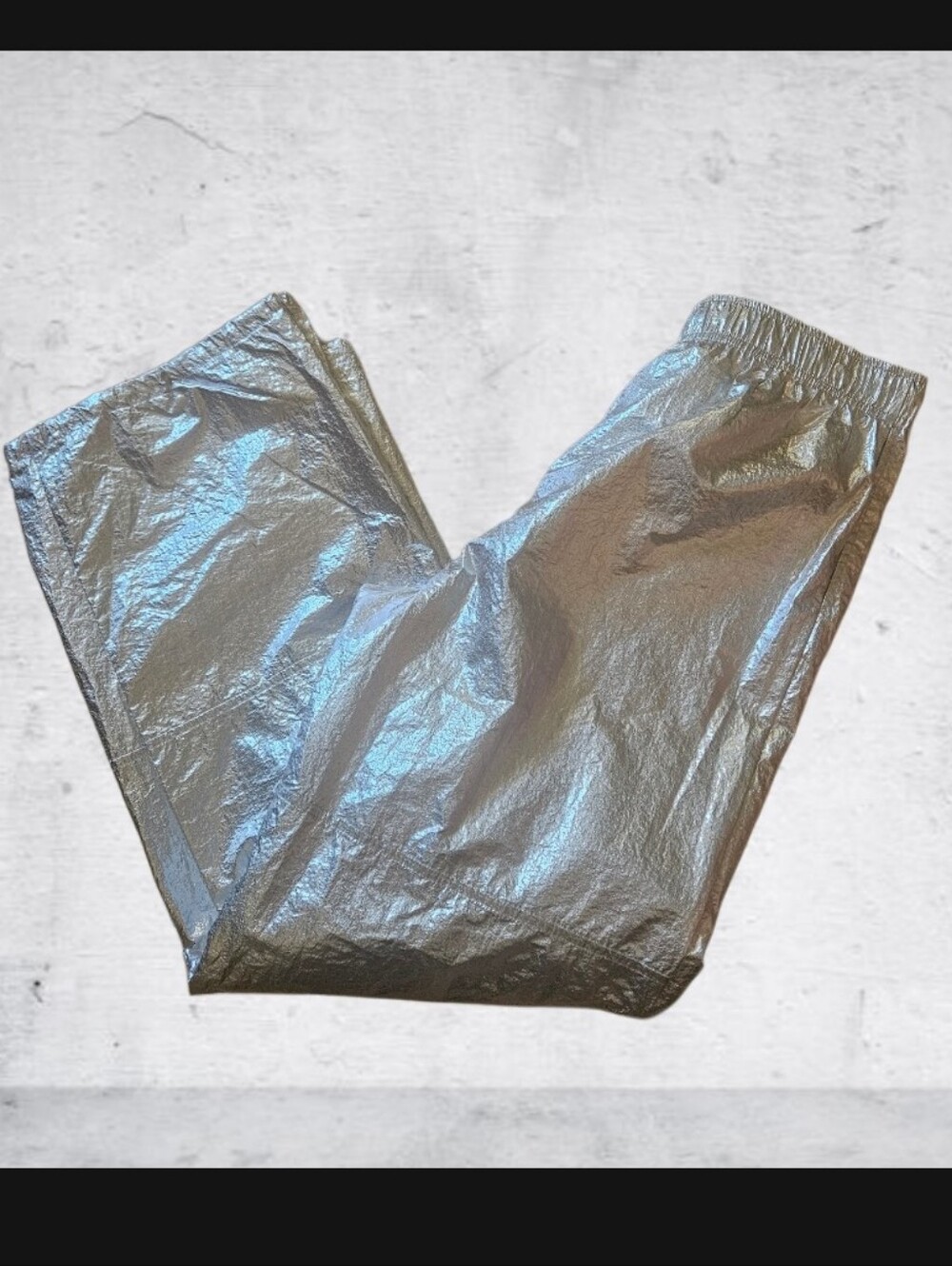 ZARA WOMAN MID RISE METALLIC PARACHUTE TROUSERS PANT SILVER Small - Picture 7 of 9